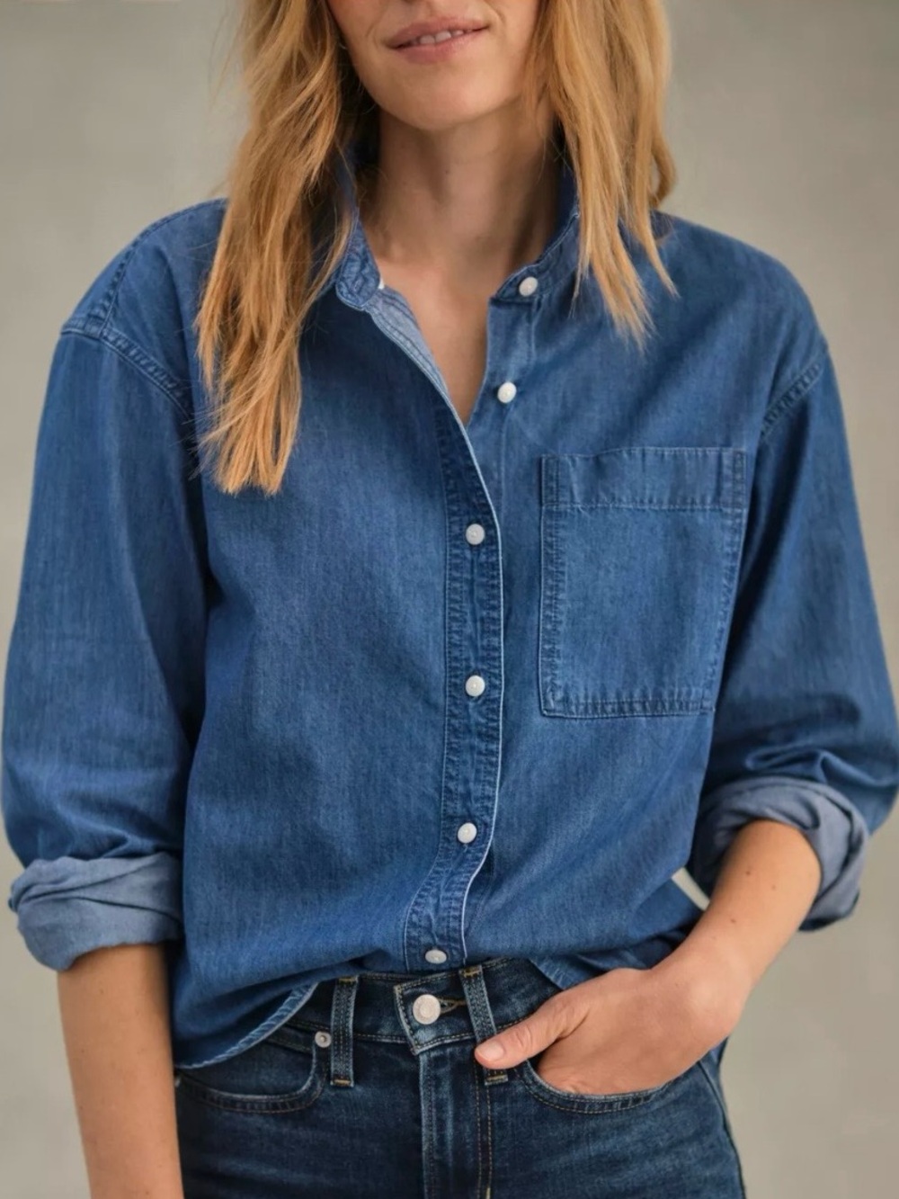 L.L. Bean Denim Boyfriend Shirt